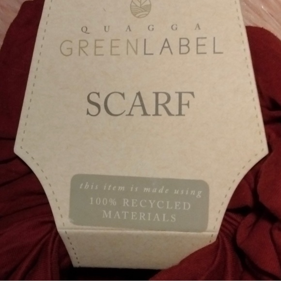 NEW QUAGGA GREEN LABEL SCARF 100% COTTON WINE/GARNET - Picture 2 of 6